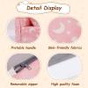 Givjoy Folding Sofa Bed Floor Mattress for Kids with Pillow, Toddler Glow in Dark Washable Folding Floor Mat for Daycare, Child Foldable Futon Chair with Storage Bag for Playroom, Camping, Pink Moon view 3