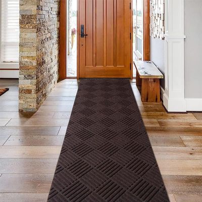 SHNOSU Runner Rugs 6FTx41FT Indoor Outdoor Hallway Runner Rubber Backing Non-Slip Carpet Washable Area Rugs Custom Sizes for Entryway Kitchen Bathroom Laundry Room Balcony Patio Brown