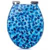Toilet Seat Toilet Seat Colorful, Universal Toilet Seat Cover Domestic Slow Fall Silent, Blue Marine Style view 1
