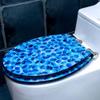 Toilet Seat Toilet Seat Colorful, Universal Toilet Seat Cover Domestic Slow Fall Silent, Blue Marine Style view 2