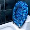 Toilet Seat Toilet Seat Colorful, Universal Toilet Seat Cover Domestic Slow Fall Silent, Blue Marine Style view 4