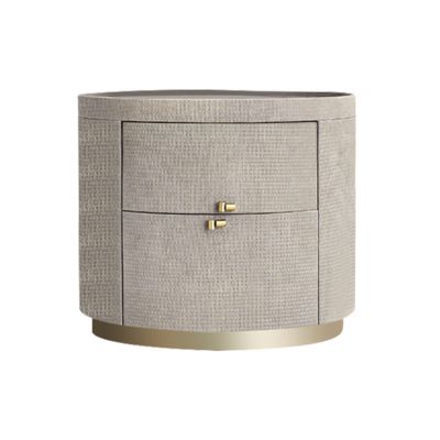 Bedside Cabinet Round Bedside Cabinet Modern Small Table Bedside Storage Cabinet Nightstand Side Table with Marble Slate Desktop Panels18.8 "D X 18.8" W X 18.5 "H Nightstand