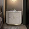 Bedside Cabinet Round Bedside Cabinet Modern Small Table Bedside Storage Cabinet Nightstand Side Table with Marble Slate Desktop Panels18.8 "D X 18.8" W X 18.5 "H Nightstand view 2