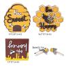 Bee Tiered Tray Decor, Honey Bee Tiered Tray Decorations Set, Spring Summer Tiered Tray Decor, Rustic Farmhouse Wooden Bee Tiered Tray Decor, Decorative Trays Signs for Home Table Kitchen Office view 2