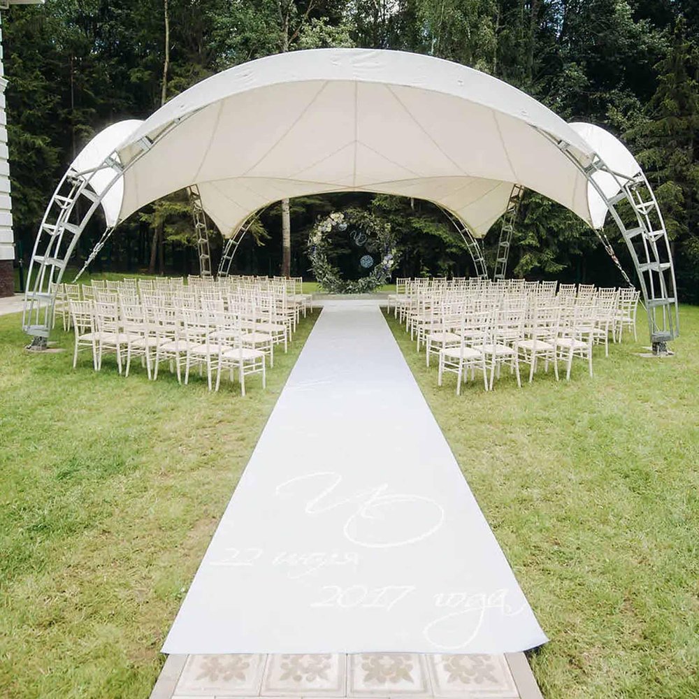 HomeLoft Basics White Aisle Runner for Weddings Ceremony, Birthday Party Decorations Carpet Runner Non-Slip Runway Carpet 140GSM, 100500cm
