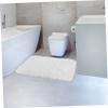 Amosfun White Bathroom Rug Non-Slip Shower Mat Water Absorbent Ground Mat for Bathroom Thick and Comfortable for Home Use view 4