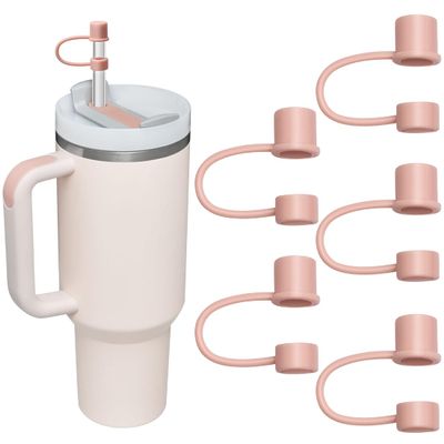 6-Pack Sstanley cup accessories Compatible with Stanley Cups 30&40 Oz,Simple Modern Cup accessories Cover for Stanley Straw -Perfect Match 10mm 0.4in Straws (Rose Quartz)
