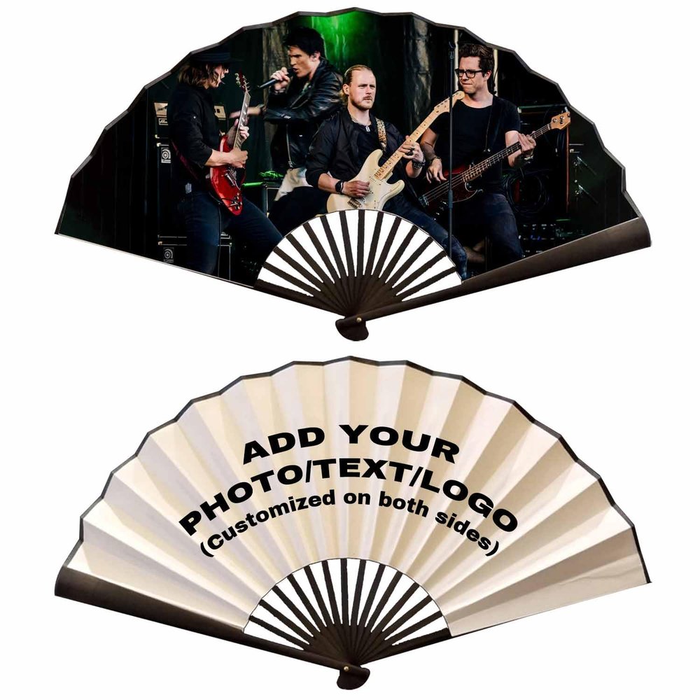 AIFLM Personalized Folding Fan Custom Photo Hand Held Fans for Wedding Dancing Saloon Cosplay Party Props Foldable Decorative Folding Fans Creative Gift for Friends