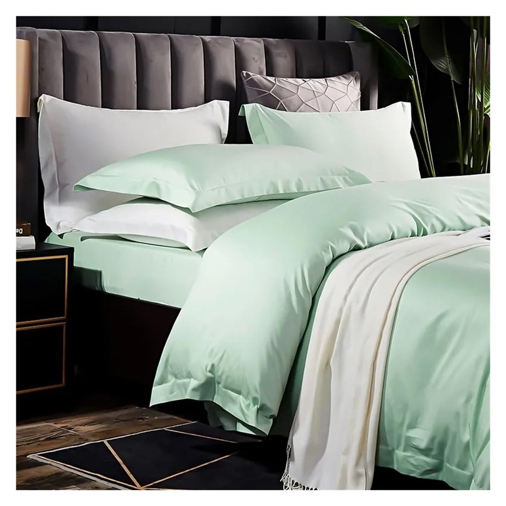 ADovz Egyptian Cotton Gray Reversible Solid Color Double Queen King Bedding Set Simple Quilt Cover Zipper Extra Soft Silky Bed Sheet,Bed Sheets