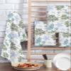 Ocean Sea Corals Hand Towels Set,Waffle Weave Kitchen Towels 2 Pieces,Microfiber Hair Bath Tea Towel Absorbent Quick Drying Cleaning Dish Cloths,Nautical Anchor Coastal Seashell Starfish 15.7"x23.6" view 2
