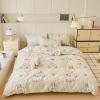 AOJIM Striped Duvet Cover Set with Cute Dog Pattern, 1 Pure Cotton Comforter Cover and 2 Pillowcases, Soft Lightweight Bed Set Queen Size, Pink Quilt Cover for Room Decor (No Comforter) view 1