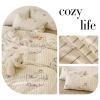 AOJIM Striped Duvet Cover Set with Cute Dog Pattern, 1 Pure Cotton Comforter Cover and 2 Pillowcases, Soft Lightweight Bed Set Queen Size, Pink Quilt Cover for Room Decor (No Comforter) view 3