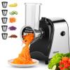 Electric Cheese Grater for Block Cheese, 5 Different Shapes of Blades for Slicing/Shredding/Grating, 250W Automatic Cheese Shredder Vegetable Slicer with One-Touch Control for Fruits, Nuts view 1