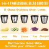 Electric Cheese Grater for Block Cheese, 5 Different Shapes of Blades for Slicing/Shredding/Grating, 250W Automatic Cheese Shredder Vegetable Slicer with One-Touch Control for Fruits, Nuts view 2