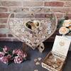 JokLGrs Heart Wedding Guest Book Alternative, Wood Guest Book Wedding Reception with 100pcs Wooden Hearts and Drop Box, Rustic Wedding Sign Decor for Reception and Ceremony Party view 1