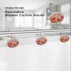 Poppy Shower Curtain Hooks, Red Vintage Poppy Flower Butterfly 12PCS Shower Curtain Hooks Rings for Bathroom Stainless Steel Rust Resistant Shower Curtain Hangers view 3