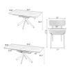 Hilknen Modern Dining Table Set for 6, Expandable Kitchen Dining Table Set, 63-78 inch Marble Top, 6 Upholstered Boucle Chairs, Grey Table + Boucle Chair, Ideal for Dining Room, Kitchen view 3
