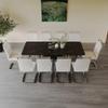 Modern Dining Table Set for 10, Expandable Kitchen Dining Table Set, Faux Marble Dining Room Table Set, 6-10 People Dining Table Set with Metal Leg Suitable for Living Room Dining Room Office view 2
