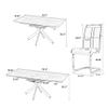 Modern Dining Table Set for 10, Expandable Kitchen Dining Table Set, Faux Marble Dining Room Table Set, 6-10 People Dining Table Set with Metal Leg Suitable for Living Room Dining Room Office view 3