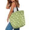 Pynewomyt Women Men Unisex Canvas Tote Bag Reusable Grocery Shoulder Bag with Inner Pocket Fashion Cloth Bag for Work Lunch Shopping Cloth Handbag (Avocado) view 4