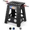 ACKO Folding Step Stool Foldable 16 Inch 400 lbs Capacity, Plastic Stools for Adults and Kids, Collapsible Stools for Kitchen, Stepping Stool with Handle, Black,1 PC view 1