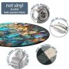 Block Multi Print Round Polyester Tablecloth, Elastic Edged Oil Proof Table Cover, for Dining Parties Wedding Table Fit for 52" Table view 3