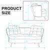 anwickjeff Polyester Fiber Loveseat Sofa Chair Upholstered Couch with Golden Metal Legs Club Two-Seat Sofa for Living Reading Room Bedroom Apartment Small Space Dorm (Orange) view 2