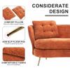 anwickjeff Polyester Fiber Loveseat Sofa Chair Upholstered Couch with Golden Metal Legs Club Two-Seat Sofa for Living Reading Room Bedroom Apartment Small Space Dorm (Orange) view 3