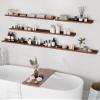 Axeman Oak Picture Ledge Shelf, 48 Inch Floating Shelves Set of 2, Solid Oak Wood Wall Shelves with Lip, Wall Decor Storage for Bedroom Living Room Bathroom Kitchen Nursery Photo Picture, Walnut view 2