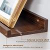 Axeman Oak Picture Ledge Shelf, 48 Inch Floating Shelves Set of 2, Solid Oak Wood Wall Shelves with Lip, Wall Decor Storage for Bedroom Living Room Bathroom Kitchen Nursery Photo Picture, Walnut view 4
