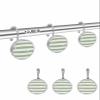 Stripes Shower Curtain Hooks, Sage Green Stripe 12PCS Shower Curtain Hooks Rings for Bathroom Stainless Steel Rust Resistant Shower Curtain Hangers view 2
