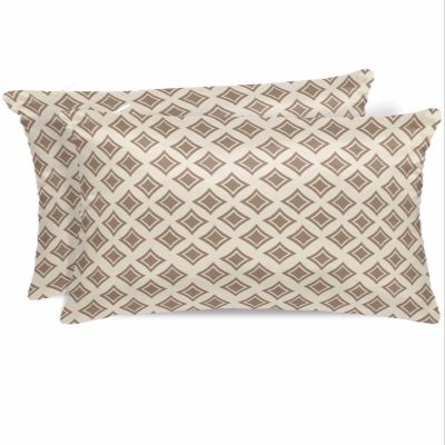 Abstract King Standard Pillow Cases Set of 2, Retro Geometric Modern Art Brown Satin Pillow Case Cover with Smooth Hidden Zipper Closure, Soft Throw Pillow Covers Cases for Home Decor 20 X 36 Inches