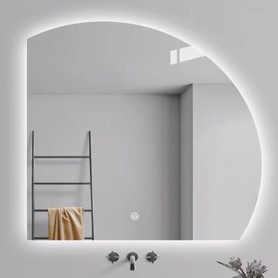 40in Smart Bathroom Mirror with Touch Switch, Half Moon Wall Mounted Vanity Mirror Anti-Fog, 32in Frameless Decorative Mirror 3 Colors Light, LED Makeup Mirror for Bathroom, Vanity (Color : Le