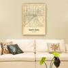 Zhumendi Saint Louis Vintage Map Poster Saint Louis Street Prints Missouri Map of United States Poster Nature Pictures for Bathroom (16.00''x24.00'',Framed) view 3
