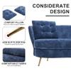 anwickjeff Polyester Fiber Loveseat Sofa Chair Upholstered Couch with Golden Metal Legs Club Two-Seat Sofa for Living Reading Room Bedroom Apartment Small Space Dorm (Blue) view 4