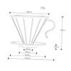 SHOWERORO Stainless Steel Coffee Dripper with Cone Filter Drip Filter Cup for 1-2 Cups Coffee Maker with Separate Stand Easy Cleaning Silver view 2