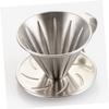 SHOWERORO Stainless Steel Coffee Dripper with Cone Filter Drip Filter Cup for 1-2 Cups Coffee Maker with Separate Stand Easy Cleaning Silver view 3
