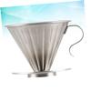 SHOWERORO Stainless Steel Coffee Dripper with Cone Filter Drip Filter Cup for 1-2 Cups Coffee Maker with Separate Stand Easy Cleaning Silver view 4