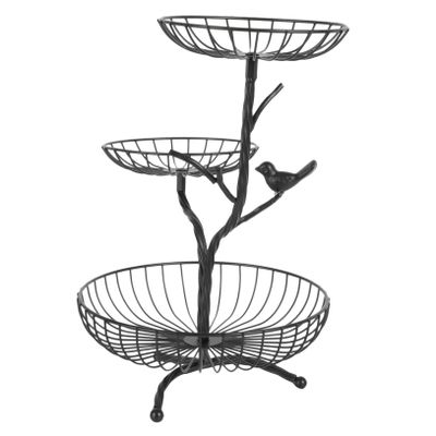 OFFSCH Iron Black Snack Storage Basket Simple Design Fruit Plate for Home Organization for Fruits and Vegetables and Stylish Storage