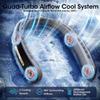OLV Neck Fan 4 Turbo 6000mAh Portable 360 Cooling Airflow Bladeless USB Rechargeable Neck Fan with 3 Speeds Adjustment for Outdoor Travel Indoor - Black view 2