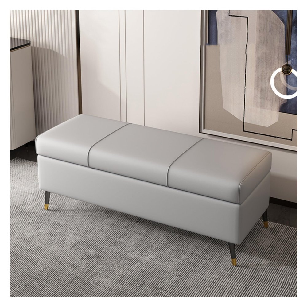 Bed Bench End Bench With Storage Space For Bedroom, Upholstered Lapel Ottoman, Luxury Shoe Bench, Modern Bed End Bench Footrest With Storage For Living Room