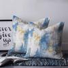 YOKOU Throw Pillow Case Square Satin Cushion Cover, Abstract Blue Brown Pillowcase for Sofa Couch Living Room Bedroom, 1 Pack 18" x 18" view 2