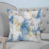 YOKOU Throw Pillow Case Square Satin Cushion Cover, Abstract Blue Brown Pillowcase for Sofa Couch Living Room Bedroom, 1 Pack 18" x 18" view 4
