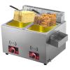 LPLYAA Dual Tanks 12L Commercial Deep Fryer Stainless Steel Countertop Oil Fryer With Baskets And Lids, Kitchen Frying Machine For French Fry Restaurants Supermarkets Fast Food Stands, 20240301 view 1