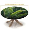 Banana Leaf Green Print Round Elastic Edged Tablecloth, Waterproof Wipeable Table Cover, for Parties Kitchen Dinning and Outdoor Fit for 48" Table view 4