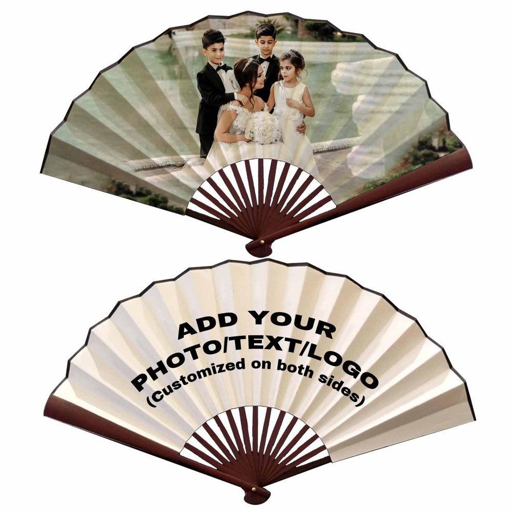 AIFLM Personalized Folding Fan Custom Photo Hand Held Fans for Wedding Dancing Saloon Cosplay Party Props Foldable Decorative Folding Fans Creative Gift for Friends