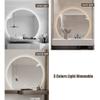 32inch Half Circle Bathroom Mirror with Led Light, Wall-Mounted Backlit Illuminated Mirror, Anti-Fog Dimmable Lighted Bathroom Vanity Mirror (Size : 35inch/90cm) view 3