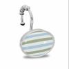 Stripes Shower Curtain Hooks, Sage Green and Blue Stripe 12PCS Shower Curtain Hooks Rings for Bathroom Stainless Steel Rust Resistant Shower Curtain Hangers view 1