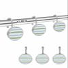 Stripes Shower Curtain Hooks, Sage Green and Blue Stripe 12PCS Shower Curtain Hooks Rings for Bathroom Stainless Steel Rust Resistant Shower Curtain Hangers view 2