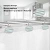 Stripes Shower Curtain Hooks, Sage Green and Blue Stripe 12PCS Shower Curtain Hooks Rings for Bathroom Stainless Steel Rust Resistant Shower Curtain Hangers view 3